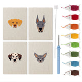 Dalmatian and Pals mini punch needle kit set: four finished canvases with threads, punch needle and threader