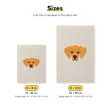 Size chart for the two mini canvas sizes: 6 x 8 in and 8 x 12 in