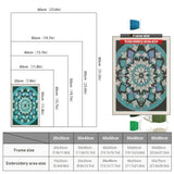 Size chart for punch needle kits from 20 x 30 cm to 60 x 80 cm