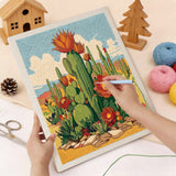 Punching the Desert Cactus Bloom design with the punch needle