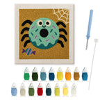 Donut Spider punch needle kit: finished canvas with threads, punch needle and threader