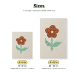 Size chart for the two mini canvas sizes: 6 x 8 in and 8 x 12 in