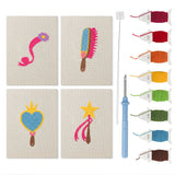 Dress Up Favorites mini punch needle kit set: four finished canvases with threads, punch needle and threader