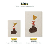Size chart for the two mini canvas sizes: 6 x 8 in and 8 x 12 in