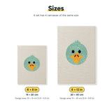 Size chart for the two mini canvas sizes: 6 x 8 in and 8 x 12 in