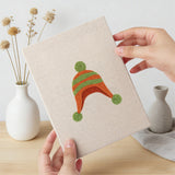 Hand holding a finished Earflap Winter Hats mini canvas