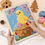 Punching the Easter Chick Basket design with the punch needle