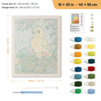 Easter Chick Basket punch needle kit, 16 × 20 in (40 × 50 cm): canvas size and kit contents
