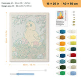 Easter Chick Basket punch needle kit, 16 × 20 in (40 × 50 cm): canvas size and kit contents