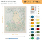 Easter Chick Basket punch needle kit, 20 × 24 in (50 × 60 cm): canvas size and kit contents
