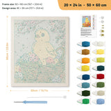 Easter Chick Basket punch needle kit, 20 × 24 in (50 × 60 cm): canvas size and kit contents