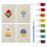 Easter Table Treats mini punch needle kit set: four finished canvases with threads, punch needle and threader
