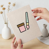 Hand holding a finished Egg Basket Spring mini canvas
