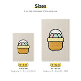 Size chart for the two mini canvas sizes: 6 x 8 in and 8 x 12 in