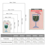 Size chart for punch needle kits from 20 x 30 cm to 60 x 80 cm