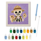 Explorer Skeleton punch needle kit: finished canvas with threads, punch needle and threader