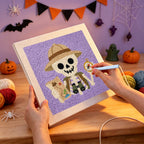 Punching the Explorer Skeleton design with the punch needle