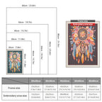 Size chart for punch needle kits from 20 x 30 cm to 60 x 80 cm