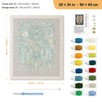 Feather Dreamcatcher punch needle kit, 20 × 24 in (50 × 60 cm): canvas size and kit contents