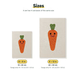Size chart for the two mini canvas sizes: 6 x 8 in and 8 x 12 in