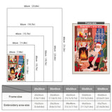 Size chart for punch needle kits from 20 x 30 cm to 60 x 80 cm