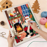 Punching the Fireside Santa design with the punch needle