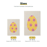 Size chart for the two mini canvas sizes: 6 x 8 in and 8 x 12 in