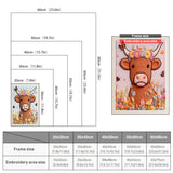 Size chart for punch needle kits from 20 x 30 cm to 60 x 80 cm