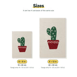 Size chart for the two mini canvas sizes: 6 x 8 in and 8 x 12 in