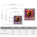 Size chart for square punch needle kits from 30 x 30 cm to 60 x 60 cm