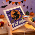 Punching the Fly High Witch design with the punch needle