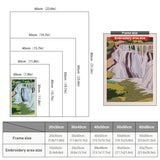 Size chart for punch needle kits from 20 x 30 cm to 60 x 80 cm