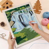 Punching the Forest Waterfall design with the punch needle