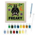 Freaky Bat punch needle kit: finished canvas with threads, punch needle and threader