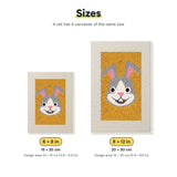 Size chart for the two mini canvas sizes: 6 x 8 in and 8 x 12 in