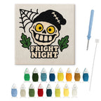 Fright Night Skull punch needle kit: finished canvas with threads, punch needle and threader
