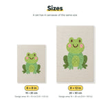 Size chart for the two mini canvas sizes: 6 x 8 in and 8 x 12 in