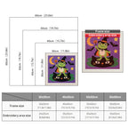 Size chart for square punch needle kits from 30 x 30 cm to 60 x 60 cm