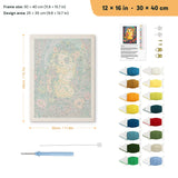 Garden Hedgehog punch needle kit, 12 × 16 in (30 × 40 cm): canvas size and kit contents