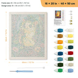 Garden Hedgehog punch needle kit, 16 × 20 in (40 × 50 cm): canvas size and kit contents