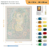 Garden Hedgehog punch needle kit, 24 × 32 in (60 × 80 cm): canvas size and kit contents