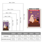 Size chart for punch needle kits from 20 x 30 cm to 60 x 80 cm