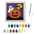 Ghost Behind the Pumpkin punch needle kit: finished canvas with threads, punch needle and threader