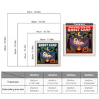 Size chart for square punch needle kits from 30 x 30 cm to 60 x 60 cm