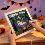 Punching the Ghost Camp Hammock design with the punch needle