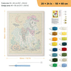 Ghost Horse Cowgirl punch needle kit, 20 × 24 in (50 × 60 cm): canvas size and kit contents