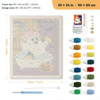 Ghost in the Shower punch needle kit, 20 × 24 in (50 × 60 cm): canvas size and kit contents