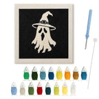 Ghost in White punch needle kit: finished canvas with threads, punch needle and threader