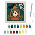 Ghost Lantern punch needle kit: finished canvas with threads, punch needle and threader