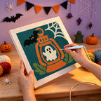 Punching the Ghost Lantern design with the punch needle